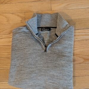 Gap Gray Quarter-Zip Merino Sweater